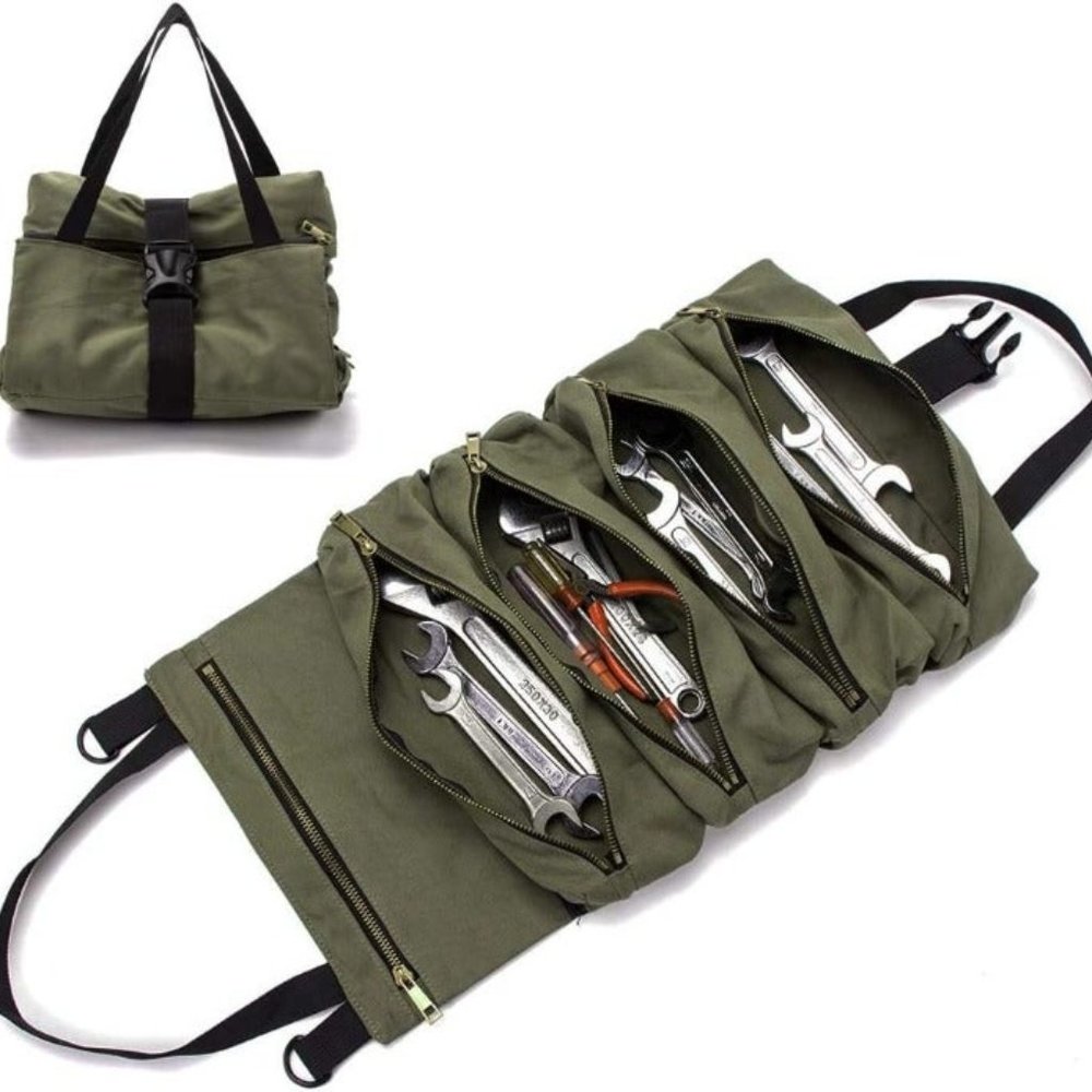 Super Roll Tool Roll, Multi-Purpose Roll Up Tool Bag, Wrench Roll, 19x11 Inches - Picture 4 of 7